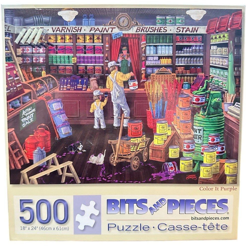 Bits and Pieces 500pc Jigsaw Puzzle "Color it Purple" Paint Store 18x24